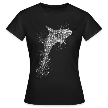 Motif goutte de pluie orque baleine - T-shirt Femme - noir - Devant - AI Model Female 172 dark (172cm)