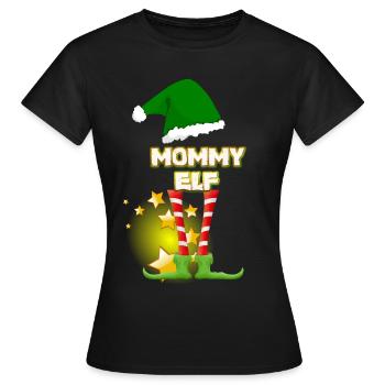 Elfe Elfe Elfe, Drôle de Noël drôle de Noël - T-shirt Femme - noir - Devant - AI Model Female 172 dark (172cm)