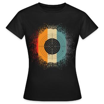 Shooting club - retro target - Women's T-Shirt - black - Front - AI Model Female 172 dark (172cm)