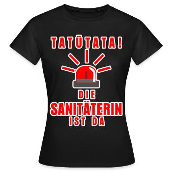 Sanitäterin im Rettungsdienst Spruch - Frauen T-Shirt - Schwarz - Vorne - AI Model Female 172 dark (172cm)