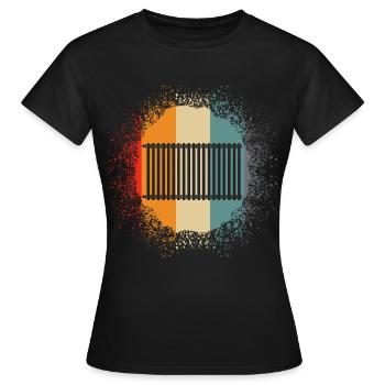 Heating construction - retro heating - Women's T-Shirt - black - Front - AI Model Female 172 dark (172cm)