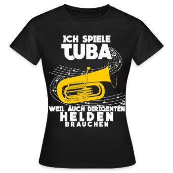 Tuba - lustiger Dirigenten Spruch Witz - Frauen T-Shirt - Schwarz - Vorne - AI Model Female 172 dark (172cm)