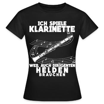Klarinette - lustiger Dirigenten Spruch - Frauen T-Shirt - Schwarz - Vorne - AI Model Female 172 dark (172cm)