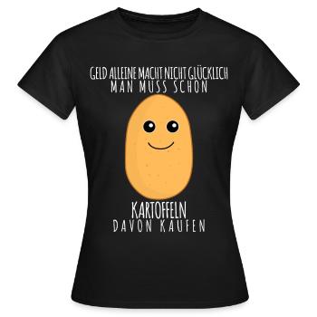 Kartoffel Spruch lustig - Frauen T-Shirt - Schwarz - Vorne - AI Model Female 172 dark (172cm)