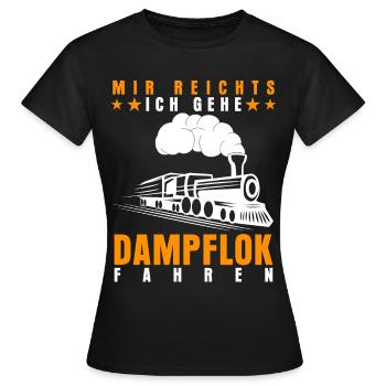 Dampflok Dampfloks Eisenbahn - Frauen T-Shirt - Schwarz - Vorne - AI Model Female 172 dark (172cm)