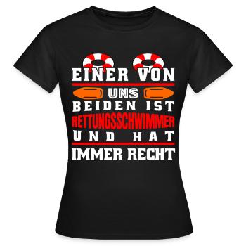Rettungsschwimmer Rettungsring - Frauen T-Shirt - Schwarz - Vorne - AI Model Female 172 dark (172cm)