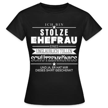 Schützenkönig Ehefrau Schützenverein - Frauen T-Shirt - Schwarz - Vorne - AI Model Female 172 dark (172cm)