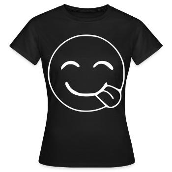 Emoji Hunger Sketch White - Women's T-Shirt - black - Front - AI Model Female 172 dark (172cm)