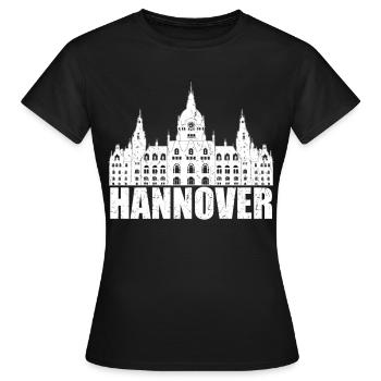 Hannover Rathaus - Frauen T-Shirt - Schwarz - Vorne - AI Model Female 172 dark (172cm)