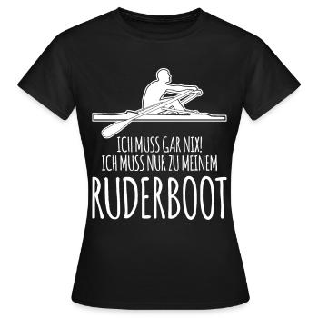Ruderboot Rudern Ruderer Spruch - Frauen T-Shirt - Schwarz - Vorne - AI Model Female 172 dark (172cm)