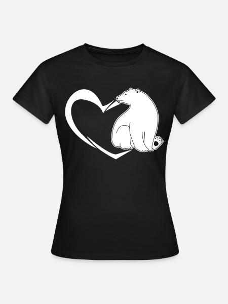 Eisbär Eisbären Herz - Frauen T-Shirt - Schwarz