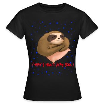 Sloth Sloth - Women's T-Shirt - black - Front - AI Model Female 172 dark (172cm)