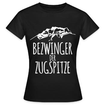 Zugspitze Berge Wandern Spruch - Frauen T-Shirt - Schwarz - Vorne - AI Model Female 172 dark (172cm)