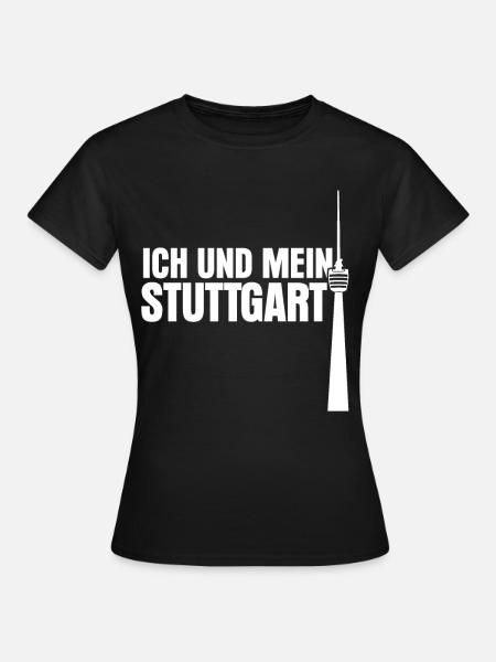 Stuttgart Stuttgarter Fernsehturm - Frauen T-Shirt - Schwarz