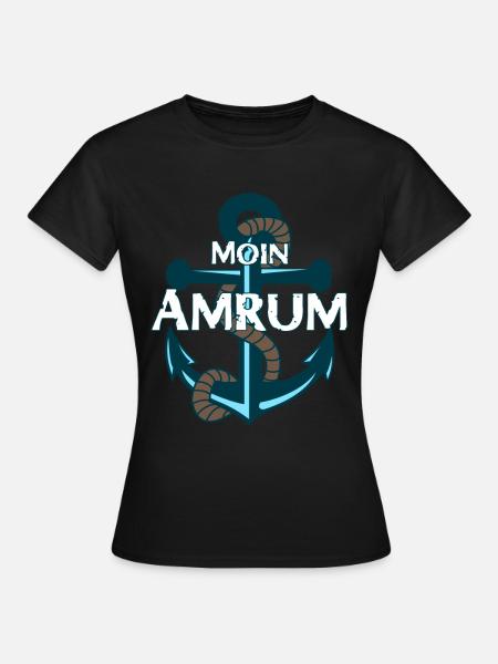 Amrum Moin Anker Spruch - Frauen T-Shirt - Schwarz