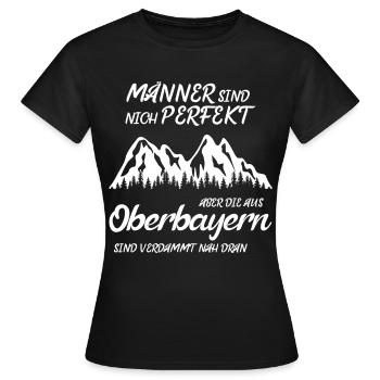 Oberbayern Männer Berge Spruch - Frauen T-Shirt - Schwarz - Vorne - AI Model Female 172 dark (172cm)