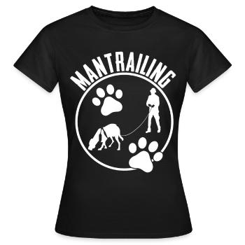 Mantrailing Chien de recherche chien traqueur - T-shirt Femme - noir - Devant - AI Model Female 172 dark (172cm)