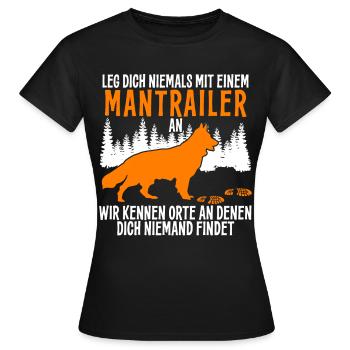 Mantrailing Hund Suchhund Mantrailer - Frauen T-Shirt - Schwarz - Vorne - AI Model Female 172 dark (172cm)