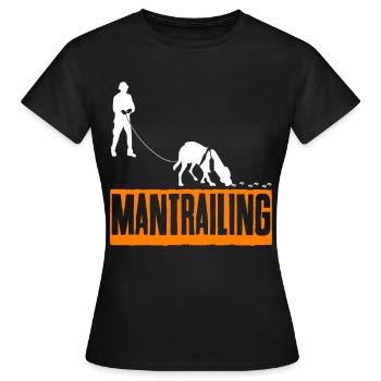 Mantrailing Chien de sauvetage chien traqueur - T-shirt Femme - noir - Devant - AI Model Female 172 dark (172cm)