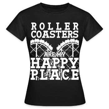 Montagnes russes Roller Coasters - T-shirt Femme - noir - Devant - AI Model Female 172 dark (172cm)
