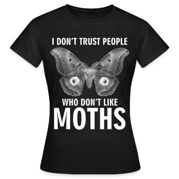 Motten Memes Motte - T-shirt Femme - noir - Devant - AI Model Female 172 dark (172cm)