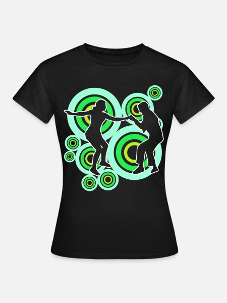 Boogie Woogie Retro Tänzer - Frauen T-Shirt - Schwarz