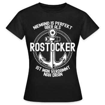 Rostock Rostocker - Frauen T-Shirt - Schwarz - Vorne - AI Model Female 172 dark (172cm)