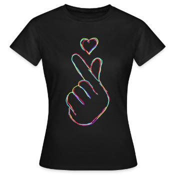 Kpop Fingers Musique Pop Coréenne K-Pop - T-shirt Femme - noir - Devant - AI Model Female 172 dark (172cm)
