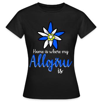 Allgäu Flower Allgäuer - T-shirt Femme - noir - Devant - AI Model Female 172 dark (172cm)