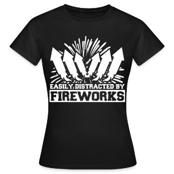 Pyro Feux d’artifice Feux d’artifice Pyrotechnie - T-shirt Femme - noir - Devant - AI Model Female 172 dark (172cm)
