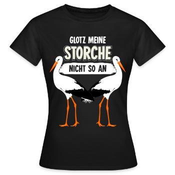 Storch lustig Storche - Frauen T-Shirt - Schwarz - Vorne - AI Model Female 172 dark (172cm)