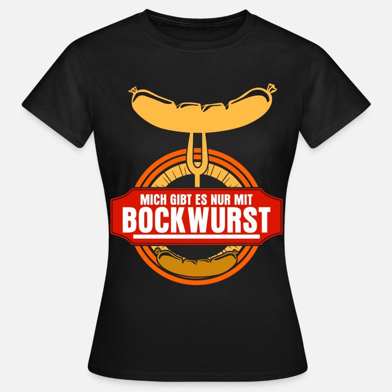 Bockwurst Wurst Würstchen Bratwurst - Frauen T-Shirt - Schwarz