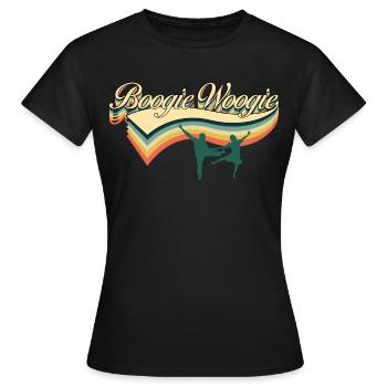 Boogie Woogie Retro Spruch Boogie-Woogie - Frauen T-Shirt - Schwarz - Vorne - AI Model Female 172 dark (172cm)