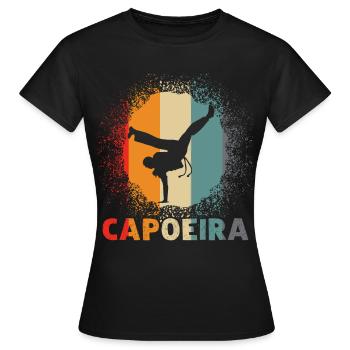 Capoeira rétro arts martiaux - T-shirt Femme - noir - Devant - AI Model Female 172 dark (172cm)