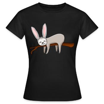 Lapin de Pâques Lapin Paresseux Lapin Pâques - T-shirt Femme - noir - Devant - AI Model Female 172 dark (172cm)