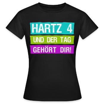 Arbeitsamt Hartz IV Arbeitslos Gehalt - Frauen T-Shirt - Schwarz - Vorne - AI Model Female 172 dark (172cm)