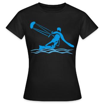 Kiteboarding Kitesurfen Kitesurfer - Frauen T-Shirt - Schwarz - Vorne - AI Model Female 172 dark (172cm)