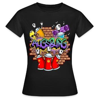 Augsburg Allemagne Ville Graffiti Sprayer Skater - T-shirt Femme - noir - Devant - AI Model Female 172 dark (172cm)