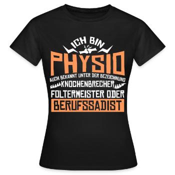 Physio Assistant Physiothérapeute - T-shirt Femme - noir - Devant - AI Model Female 172 dark (172cm)