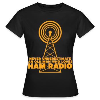 Amateur Radio Amateur Radio Radio - Women's T-Shirt - black - Front - AI Model Female 172 dark (172cm)
