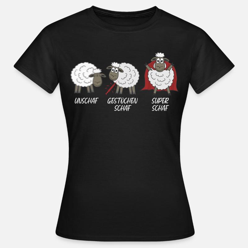 Schäfchen Unschaf Schaf Schafe - Frauen T-Shirt - Schwarz