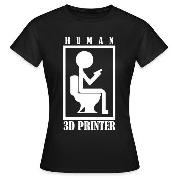Imprimante 3D Imprimante 3D Toilette Imprimante 3D - T-shirt Femme - noir - Devant - AI Model Female 172 dark (172cm)