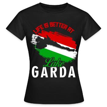 Gardasee Lago di Garda - Frauen T-Shirt - Schwarz - Vorne - AI Model Female 172 dark (172cm)