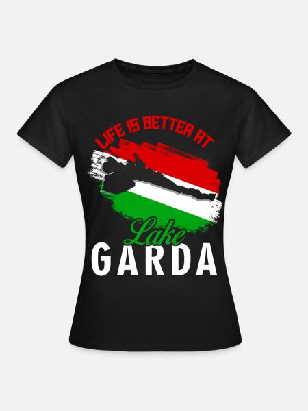 Gardasee Lago di Garda - Frauen T-Shirt - Schwarz