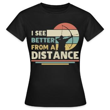 Longbow 3D Tir à l’arc Tir à l’arc - T-shirt Femme - noir - Devant - AI Model Female 172 dark (172cm)