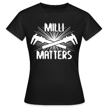Machinistes Curseurs de mesure Millimeter Turner - T-shirt Femme - noir - Devant - AI Model Female 172 dark (172cm)