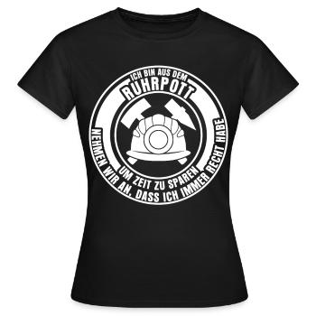 Ruhrgebiet Bergbau Zeche Ruhrpott - Frauen T-Shirt - Schwarz - Vorne - AI Model Female 172 dark (172cm)