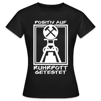 Ruhrgebiet Kohle Zeche Ruhrpott - Frauen T-Shirt - Schwarz - Vorne - AI Model Female 172 dark (172cm)