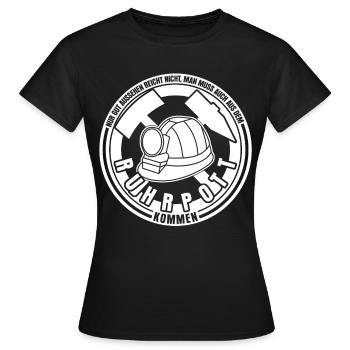 Exploitation minière de la région de la Ruhr Disant Ruhrpott - T-shirt Femme - noir - Devant - AI Model Female 172 dark (172cm)