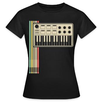 Synthétiseur Synthétiseurs modulaires analogiques - T-shirt Femme - noir - Devant - AI Model Female 172 dark (172cm)